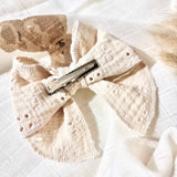 Barrette noeud papillon | Broderie anglaise