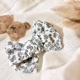 Barrette noeud papillon | Fleurs bleues