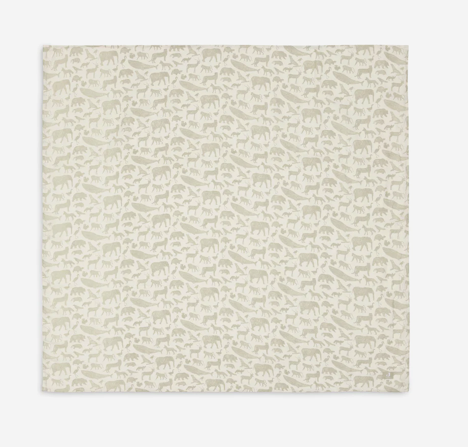 Langes gaze de coton | 70cm | Animals Olive Green