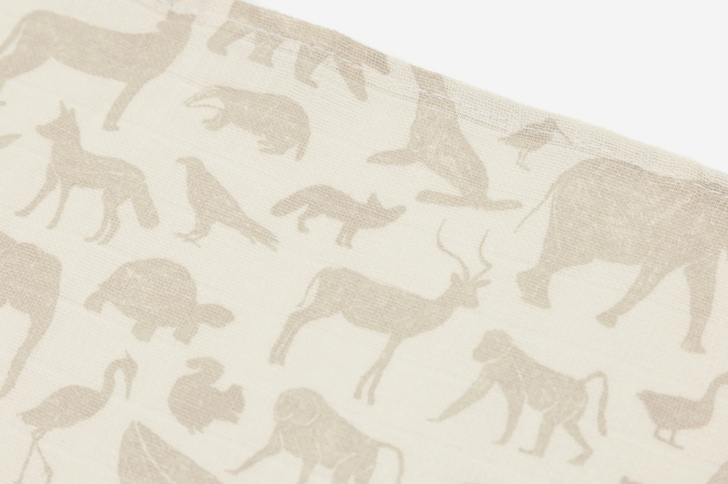 Langes gaze de coton | 115cm | Animals Nougat