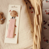 Attache-tétine | Velours côtelé Rose