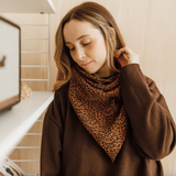 Foulard | Gaze léopard marron