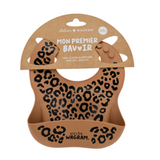 Bavoir en silicone | Léopard caramel
