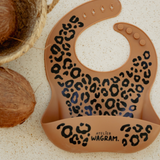 Bavoir en silicone | Léopard caramel