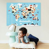 Poster pédagogique XXL | Carte des animaux
