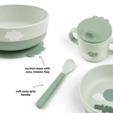 Coffret premier repas ventouse | Happy clouds - vert