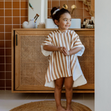 Poncho de bain | Gaze rayures larges