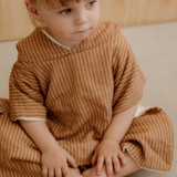 Poncho de bain | Gaze rayures fines