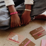 Bracelet en perles | Crème / Rouge