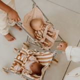 Poussette canne | Gaze coeurs beige