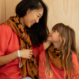 Foulard | Coeurs marron