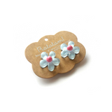 Boucles d'oreilles à clip | Fleurs bleues