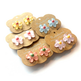 Boucles d'oreilles à clip | Fleurs corail