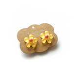 Boucles d'oreilles à clip | Fleurs jaunes