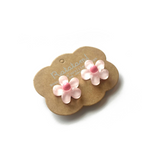 Boucles d'oreilles à clip | Fleurs roses