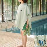 Poncho de plage | Rayures bleues