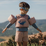 Gilet de natation avec brassards | Rayures marron