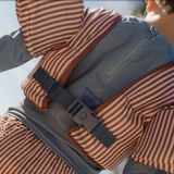 Gilet de natation avec brassards | Rayures marron