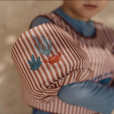 Gilet de natation avec brassards | Rayures marron