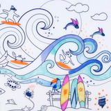 Coloriage réutilisable | Set de table Surf