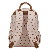 Sac à dos | Coeurs marron fond beige