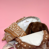 Sac à dos | Coeurs beige fond marron