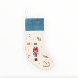 Chaussette de Noël | Velours bleu