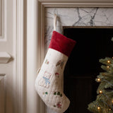 Chaussette de Noël | Velours rouge ours