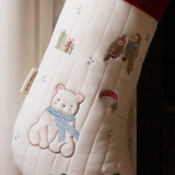 Chaussette de Noël | Velours rouge ours