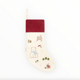 Chaussette de Noël | Velours rouge ours