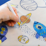Coloriage réutilisable | Set de table Dans l'espace