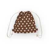 Sac à cordons | Coeurs caramel