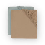 Draps housses | Sea Green / Biscuit