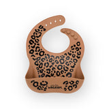 Bavoir en silicone | Léopard caramel