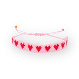 Bracelet en perles | Rose / Rouge
