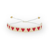Bracelet en perles | Crème / Rouge