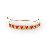 Bracelet en perles | Or / Rouge
