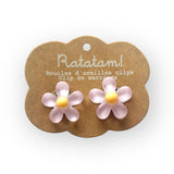 Boucles d'oreilles à clip | Fleurs violette