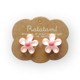 Boucles d'oreilles à clip | Fleurs roses