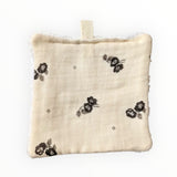 Lingette lavable | Fleurs noires