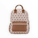 Sac à dos | Coeurs marron fond beige