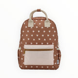 Sac à dos | Coeurs beige fond marron
