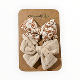 Barrettes noeud | Fleurs & pois