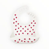 Bavoir en silicone | Coeurs rouge