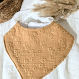 Bavoir bandana | Brodé camel