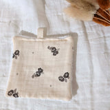 Lingette lavable | Fleurs noires