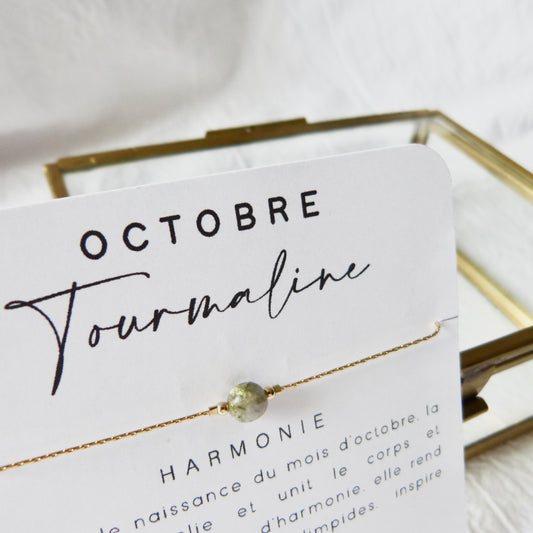 Bracelet pierre de naissance | Octobre: Tourmaline